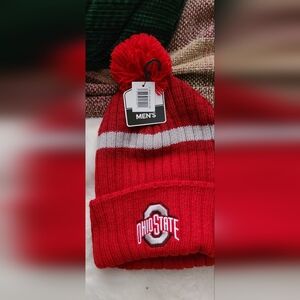New With Tags Ohio State University Red Knit Pom Pom Beanie.  Unisex